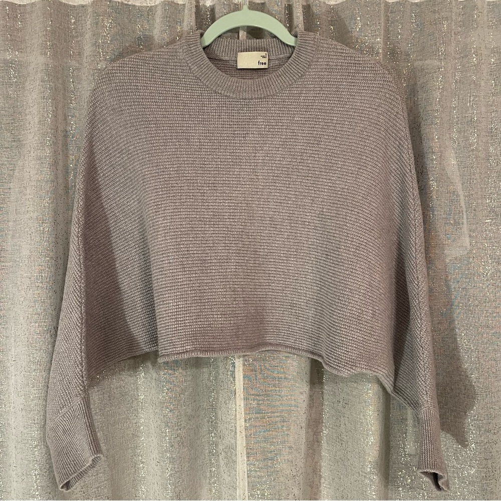 Wilfred Free Gray Crew Neck Cape Sweater Size S